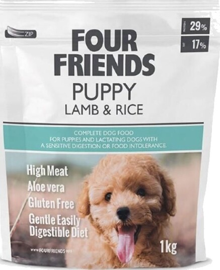 Four Friends Tørrfôr til Valp med Lam og Ris 3 kg - Hundefôr med Omega-3