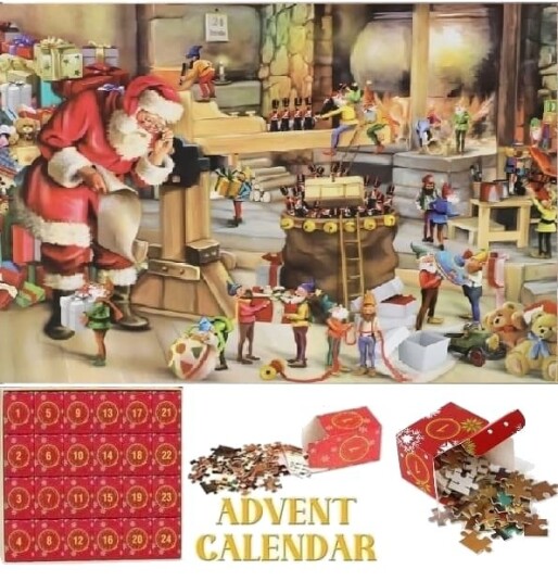 Puzzle Adventskalender 2025 1008 puslespillbrikker 24 dager Leketøysbutikk Jigsaw puslespill