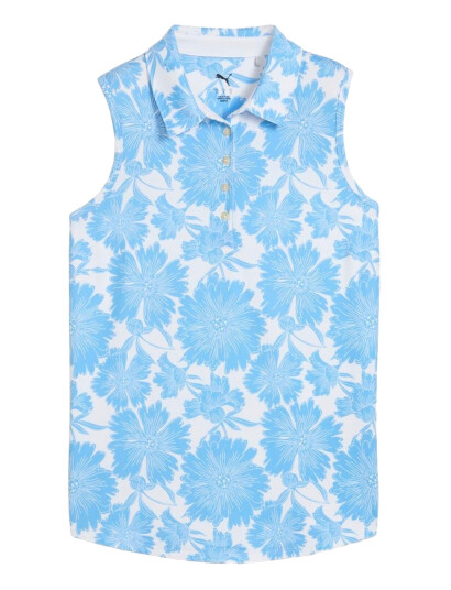 PUMA Golf W Cloudspun Botanic Sl Polo - Blue - S