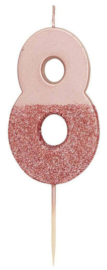 Talking Tables Kakelys Tall Roségull/Glitter - 8 År