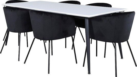 Venture Home   Spisegruppe Jimmy med 6 stk. spisestoler Berit   Hvit