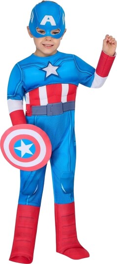Rubies Saf Captain America Deluxe T Blue 5-6Y