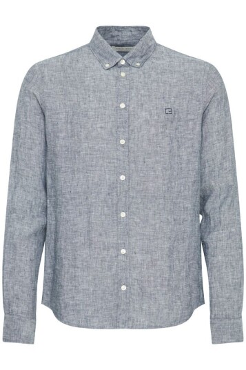 Anton Bd Ls Linen Shirt Navy Blazer Melange M Langarmede Skjorter Anton Bd Ls Linen Shirt Navy Blazer Melange M Langarmede Skjorter