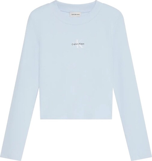 Calvin Klein Jeans Ls Monologo Baby Tee Blue L
