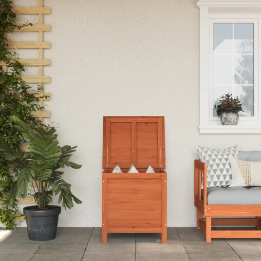 vidaXL Putekasse brun 50x49x56,5 cm heltre gran