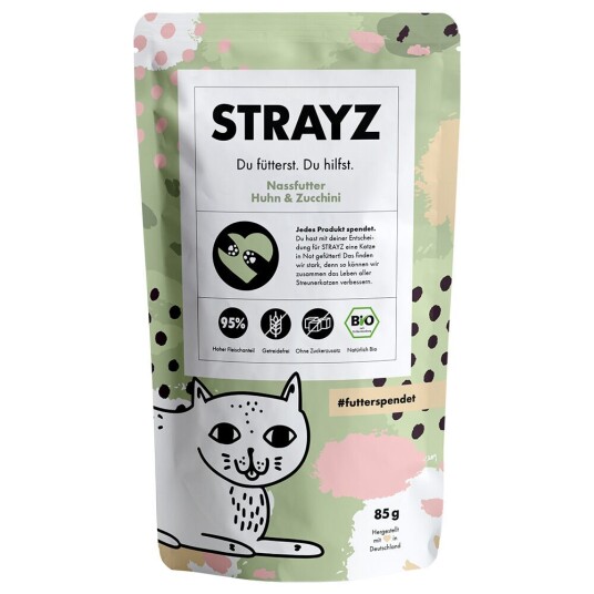 Strayz Bio-Pose 6 X 85 G Økologisk Kylling Og Økologisk Squash Strayz Bio-Pose 6 X 85 G Økologisk Kylling Og Økologisk Squash