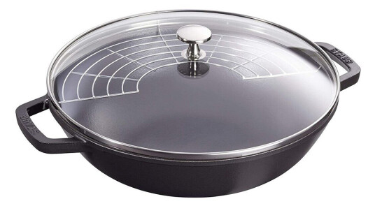 STAUB Wok med glasslokk Ø30 cm 4,4 L Svart