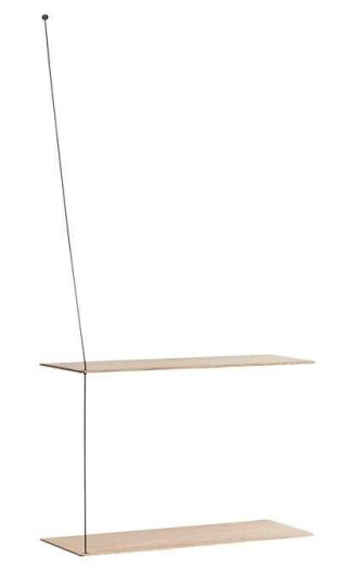 WOUD - Stedge Hylle, Hvitpigment eik, 2 Hyller, 60cm WOUD - Stedge Hylle, Hvitpigment eik, 2 Hyller, 60cm