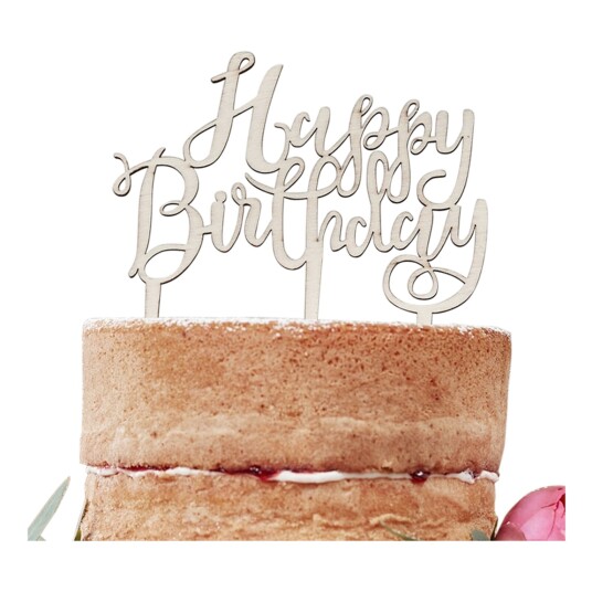 Ginger Ray Kakedekorasjon i Tre Happy Birthday