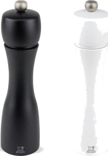 Peugeot Tahiti pepper- og saltkvern svart-hvit