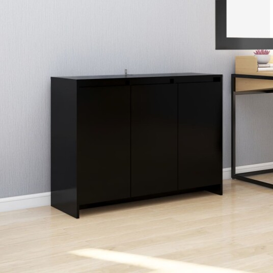vidaXL Skjenk svart 102x33x75 cm sponplate