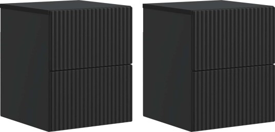 Vegghengt Nattbord 2 pcs Svart 33 x 34,5 x 40 cm Konstruert tre