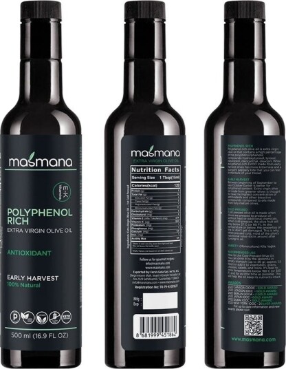 Masmana Polyphenol Rich extra virgin olivenolje  500ml flaske