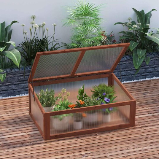Kaldrammetre, minidrivhus 100 x 65 x 40 cm, drivhus med deksel, UV-beskyttelse, gjennomskinnelig kaldrammeboks, vintertett høybe Kaldrammetre, minidrivhus 100 x 65 x 40 cm, drivhus med deksel, UV-beskyttelse, gjennomskinnelig kaldrammeboks, vintertett høybe