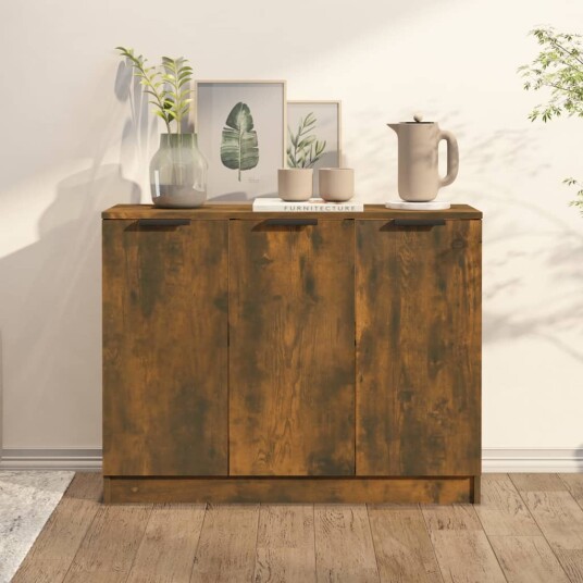 vidaXL Skjenk røkt eik 90,5x30x70 cm konstruert tre vidaXL Skjenk røkt eik 90,5x30x70 cm konstruert tre