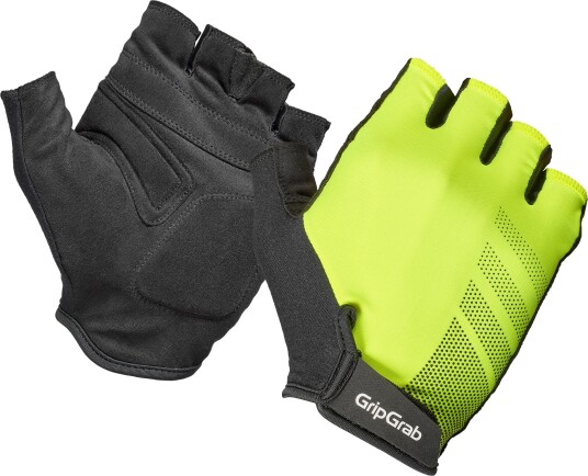 Gripgrab Ride RC Lite Padded Short Finger Summer Gloves Yellow Hi-Vis L, Yellow Hi-Vis