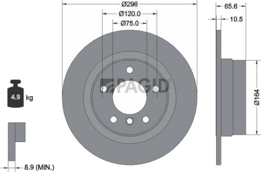PAGID 54331NC Bremseskive PAGID 54331NC Bremseskive