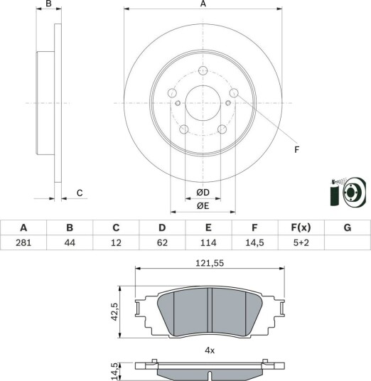 Bremseskiver og -klosser BOSCH BSH3405N0229