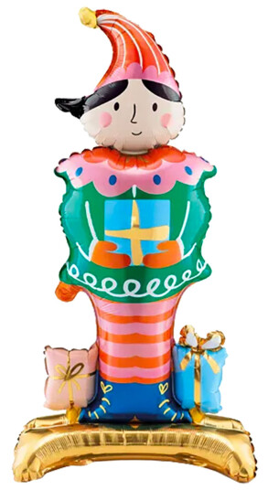 PartyDeco Folieballong Julenisse med Pakker