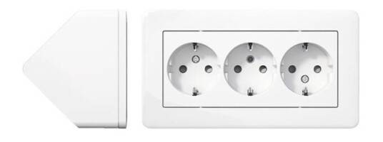 Schneider Electric Exxact WDE008290 Hjørneboks med 3-veisuttak, jordet