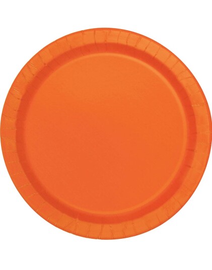 Unique 20 stk Orange Små Papptallerkener17 cm 32244