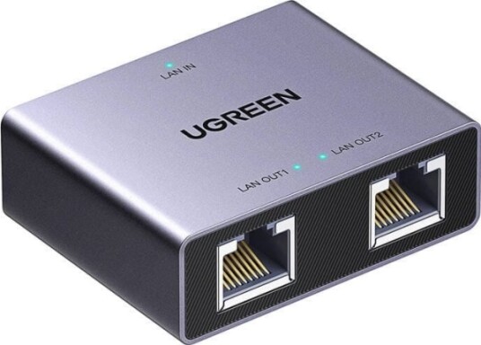 Ugreen Skjermet Nettverkssplitter Rj45 &Gt 2Xrj45 8P8c Gigabit Grå Ugreen Skjermet Nettverkssplitter Rj45 &Gt 2Xrj45 8P8c Gigabit Grå