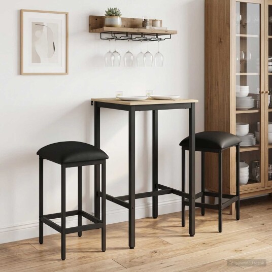 vidaXL Barstol 2 stk. Svart 40 x 32 x 64 cm Konstruert tre vidaXL Barstol 2 stk. Svart 40 x 32 x 64 cm Konstruert tre