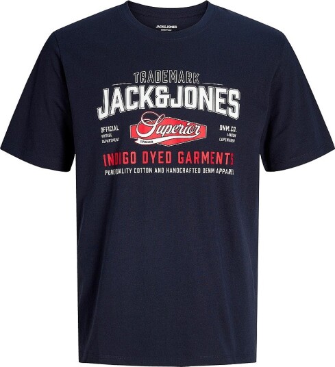 Jack & Jones Plus T skjorte Jjelogo Tee Ss O Neck 2 Col Aw26 Sn Blå