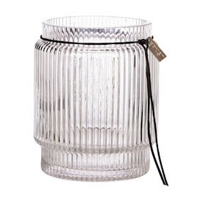 Glassvase rillet 14,8 cm