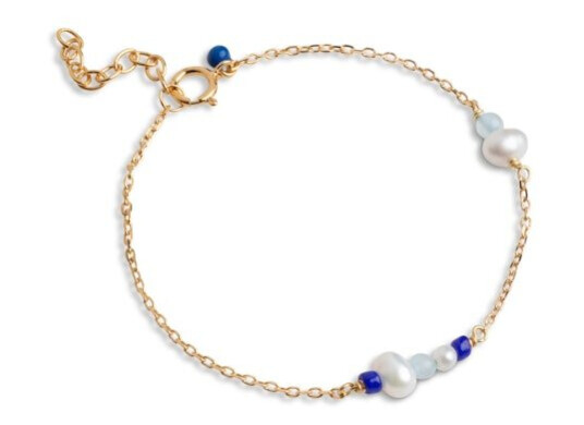 Enamel Copenhagen Sofia Bracelet Marine Forgylt Sølv Sterling 925 15 18 cm