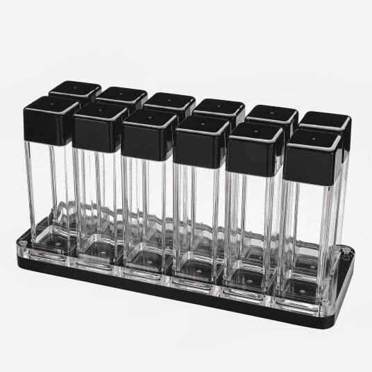 Normcore Coffee Bean Cellars with Stand - Transparent , 12 Tubes Normcore Coffee Bean Cellars with Stand - Transparent , 12 Tubes