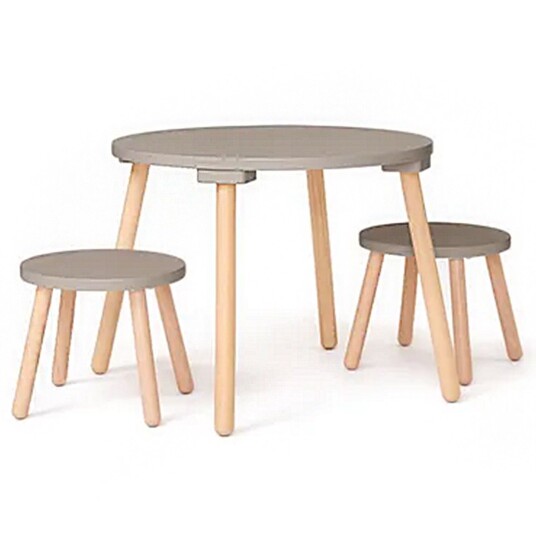 Kids Concept® bord og to krakker lysebrun