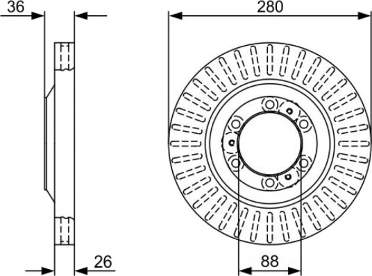 Bremseskive BOSCH 0 986 479 V88