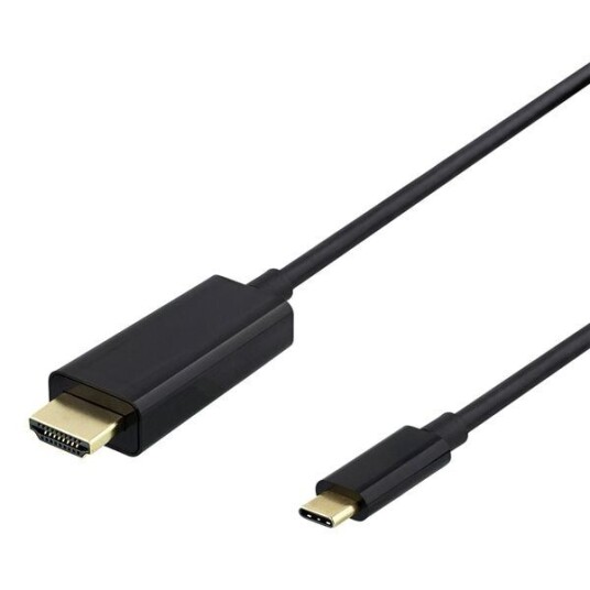 Deltaco USB-C til HDMI-kabel 4K 60Hz 1m Svart