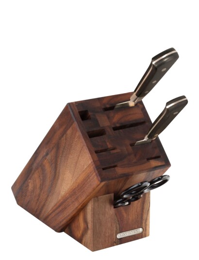 Continenta Knife Block In Acacia Brown Continenta BROWN ONE SIZE