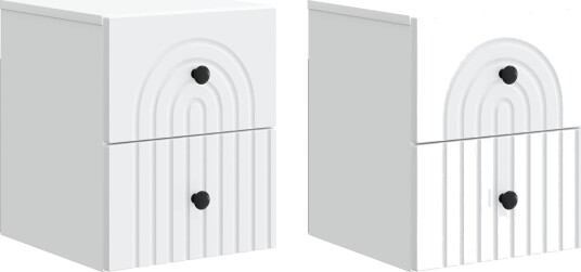  Vegghengt Nattbord 2 pcs Hvit 33 x 34,5 x 40 cm Konstruert tre