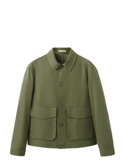 Mango Lightweight Cotton Lyocell Jacket Khaki green XL Mango Lightweight Cotton Lyocell Jacket Khaki green XL