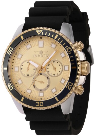 Invicta Herreklokke 46128 Pro Diver Gull/Gummi Ø45 mm