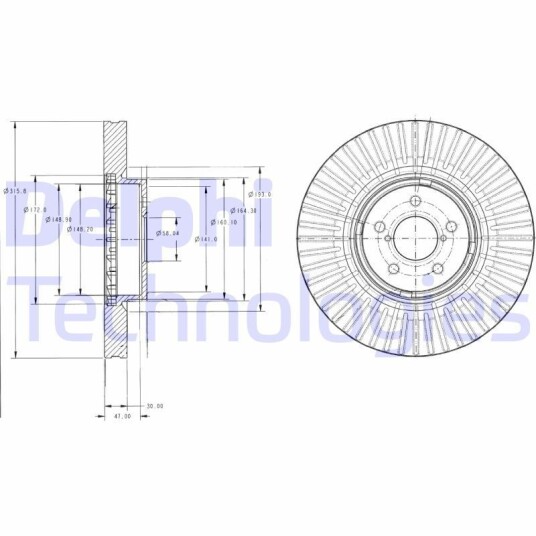 Bremseskive DELPHI BG9105 Bremseskive DELPHI BG9105
