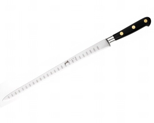 LION SABATIER Ideal - Laksekniv m/Riller 30 Cm - Sort POM-C