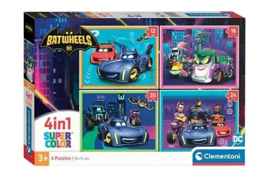 Clementoni Jigsaw Puzzle 4in1 Batwheels Gulv