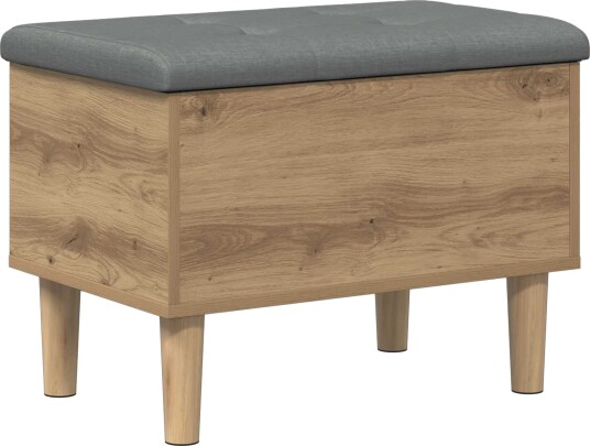 vidaXL Oppbevaringsbenk med pute Artisan eik 62 x 42 x 46 cm vidaXL Oppbevaringsbenk med pute Artisan eik 62 x 42 x 46 cm