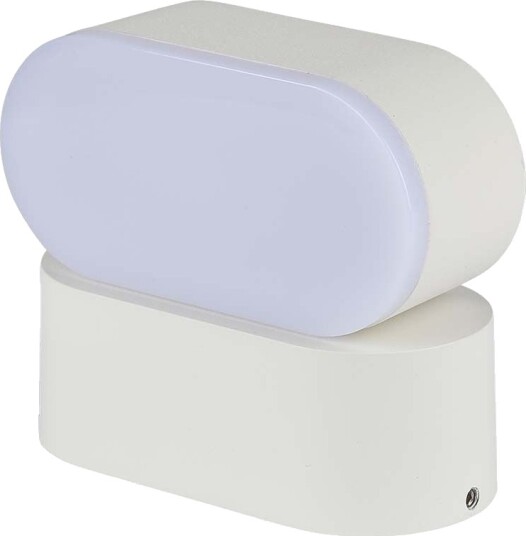V Tac 6W oval vegglampe   IP65 hvit dreibar inkl. lyskilde   Kulør : Nøytral