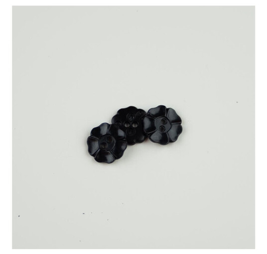 Blomsterknapp Sort, 13mm