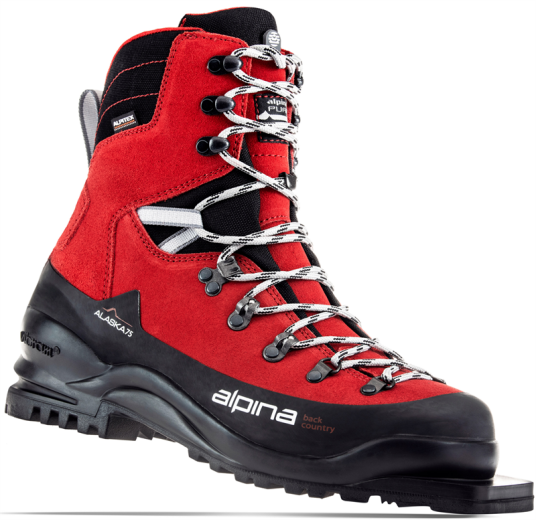 Alpina Alaska 75mm Langrennssko Fjellskisko Unisex Rød EU 36