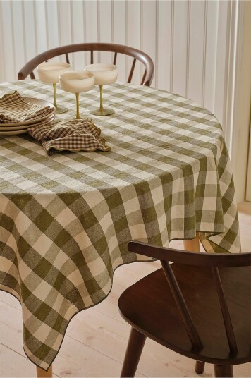 Ellos Home Duk Majken Check 145x145 cm Grønn