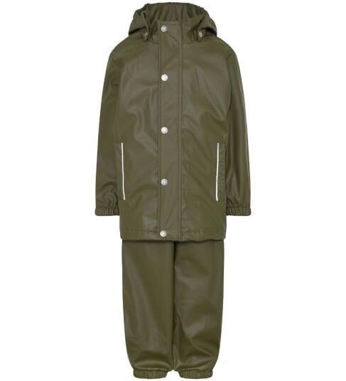 En Fant Rainwear Set Solid Green 110