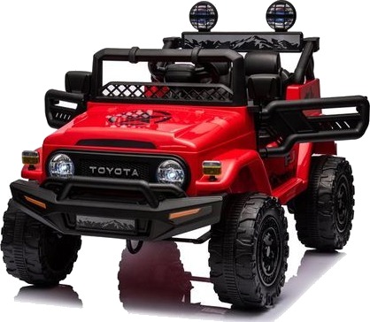 Lgg Toyota FJ Cruiser Khaki, 4x12V, EVA-dekk og skinnsete rød Lgg Toyota FJ Cruiser Khaki, 4x12V, EVA-dekk og skinnsete rød