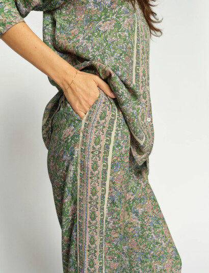 MOS MOSH Mmbala Flowish Orchid Pant Green S Regular