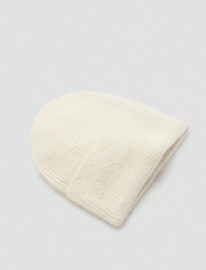 Mango Rib-Knit Cap - Cream - ONE SIZE Mango Rib-Knit Cap - Cream - ONE SIZE